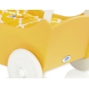 Passeggino per Bambole Legno Biancheria Bianca Giallo