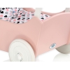 Passeggino per Bambole Legno Biancheria Bianca Rosa Cipria