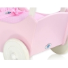 Passeggino per Bambole Legno Biancheria Rosa Bianca