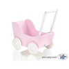 Passeggino per Bambole Legno Rosa Bianca