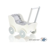 Passeggino per le Bambole Biancheria Bianca Grigio Pois Bianchi