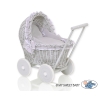 Passeggino per le Bambole Vimini Grigio