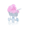 Passeggino per le Bambole Vimini Rosa Blu Pois Bianchi
