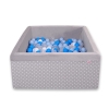 Piscina di Palline con 200 Palline Colorate Quadrato Grigio Pois Bianchi