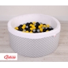 Piscina di Palline per Bambini Grigio Pois Bianchi