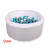 Piscina di Palline per Bambini Grigio Pois Bianchi