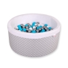 Piscina di Palline per Bambini Grigio Pois Bianchi
