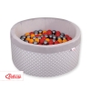 Piscina Morbida con Palline Grigio Pois Bianchi