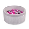 Piscina Morbida con Palline Grigio Pois Bianchi