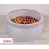 Piscina Morbida con Palline Grigio Pois Bianchi