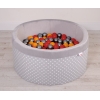 Piscina Morbida con Palline Grigio Pois Bianchi