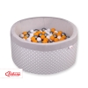 Piscina Morbida con Palline Grigio Pois Bianchi