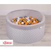 Piscina Morbida con Palline Grigio Pois Bianchi