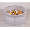 Piscina Morbida con Palline Grigio Pois Bianchi
