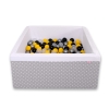 Piscina per Palline con 200 Palline Quadrato Grigio Pois Bianchi