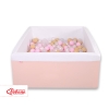 Quadrato Piscina Morbida con Palline Rosa Cipria
