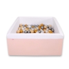 Quadrato Piscina Morbida con Palline Rosa Cipria