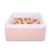 Quadrato Piscina Morbida con Palline Rosa Cipria