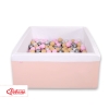 Quadrato Piscina Morbida con Palline Rosa Cipria