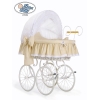 Romantica Culla Vintage in Vimini Completa Bianca Beige Cristina