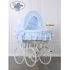 Romantica Culla Vintage in Vimini Completa Blu Vittoria