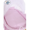 Romantica Culla Vintage in Vimini Completa Rosa Bianca Cristina