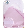 Romantica Culla Vintage in Vimini Completa Rosa Bianca Cristina