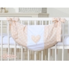 Sacca per Giochi Giocattoli Beige Pois Bianchi Cuori