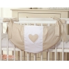 Sacca Portagiochi per Lettino - Cuori Beige Pois Bianchi Cuori
