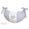 Sacca Portagiochi per Lettino - Cuori Grigio Pois Bianchi Cuori