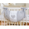 Sacca Portagiochi per Lettino - Cuori Grigio Pois Bianchi Cuori