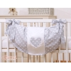 Sacca Portagiochi per Lettino - Cuori Grigio Pois Bianchi Cuori