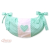 Sacca Portagiochi per Lettino - Cuori Menta Pois Bianchi Cuori