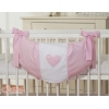 Sacca Portagiochi per Lettino - Cuori Rosa Pois Bianchi Cuori