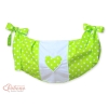 Sacca Portagiochi per Lettino - Cuori Verde Pois Bianchi Cuori