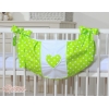 Sacca Portagiochi per Lettino - Cuori Verde Pois Bianchi Cuori