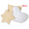 Set 3 Cuscini Beige Pois Bianchi