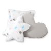 Set 3 Cuscini Blu Grigio Stelle