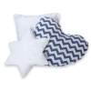 Set 3 Cuscini Blu Scuro Chevron