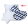 Set 3 Cuscini Blu Scuro Chevron