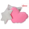 Set 3 Cuscini Rosa Grigio a Scacchi