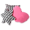 Set 3 Cuscini Rosa Nero Chevron