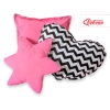 Set 3 Cuscini Rosa Nero Chevron