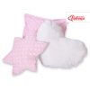 Set 3 Cuscini Rosa Pois Bianchi