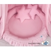 Set: Baldacchino da Appendere + Nido con Balze + Cuscini Rosa per Ragazze