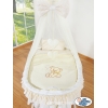 Rivestimento culla in vimini prenatal 4 parti con Velo Beige