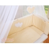 Set Biancheria con Baldacchino 6 parti Beige Pois Bianchi Cuori