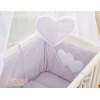 Set Biancheria con Baldacchino 6 parti Grigio Cuori