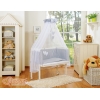 Set Biancheria con Baldacchino 6 parti Grigio Pois Bianchi Cuori