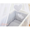 Set Biancheria con Baldacchino 6 parti Grigio Pois Bianchi Cuori